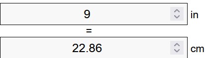 9 Inch to Centimeter converter