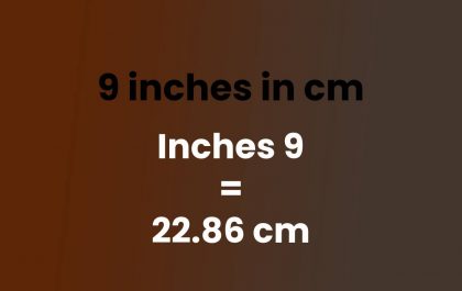 9 inches in cm